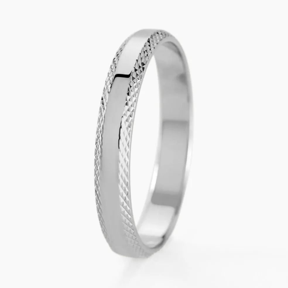 Alliance Beritan Demi Jonc Classique Argent Blanc