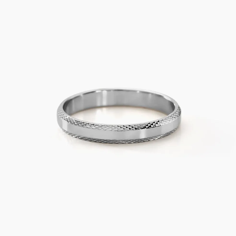 Alliance Beritan Demi Jonc Classique Argent Blanc