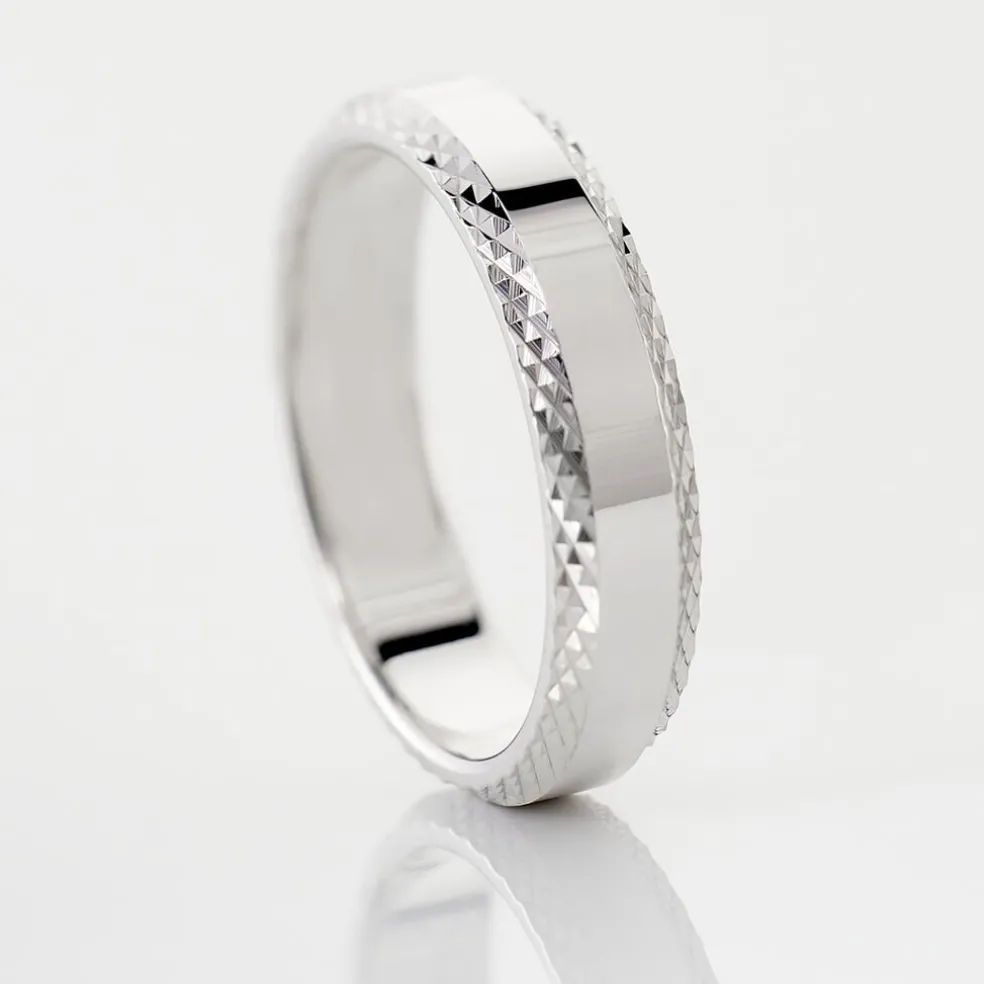 Alliance Beritan Demi Jonc Classique Argent Blanc