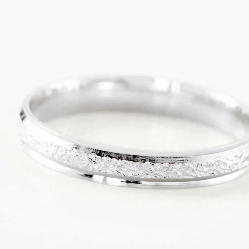 Alliance Caroline Sablee Ruban Plat Or Blanc