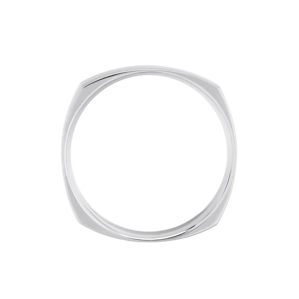 Alliance Carree Polie Or Blanc