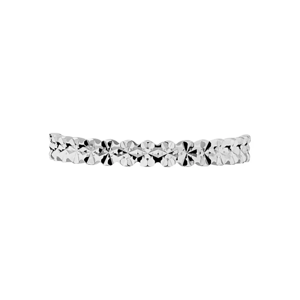 Alliance Dentelle 2 Rangs Diamantee Or Blanc