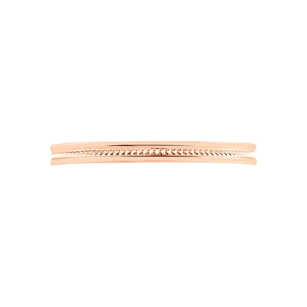Alliance Effet Perle Ruban Plat Or Rose