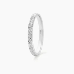 Alliance Fantaisie Diamantee Ruban Plat Or Blanc
