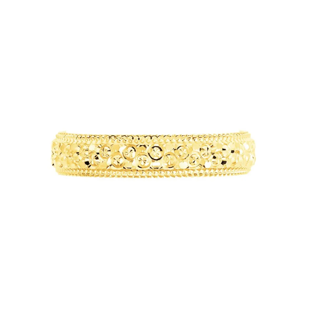 Alliance Fantaisie Diamantee Ruban Plat Or Jaune