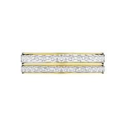 Alliance Grain De Folie Diamantee Ruban Plat Or Bicolore
