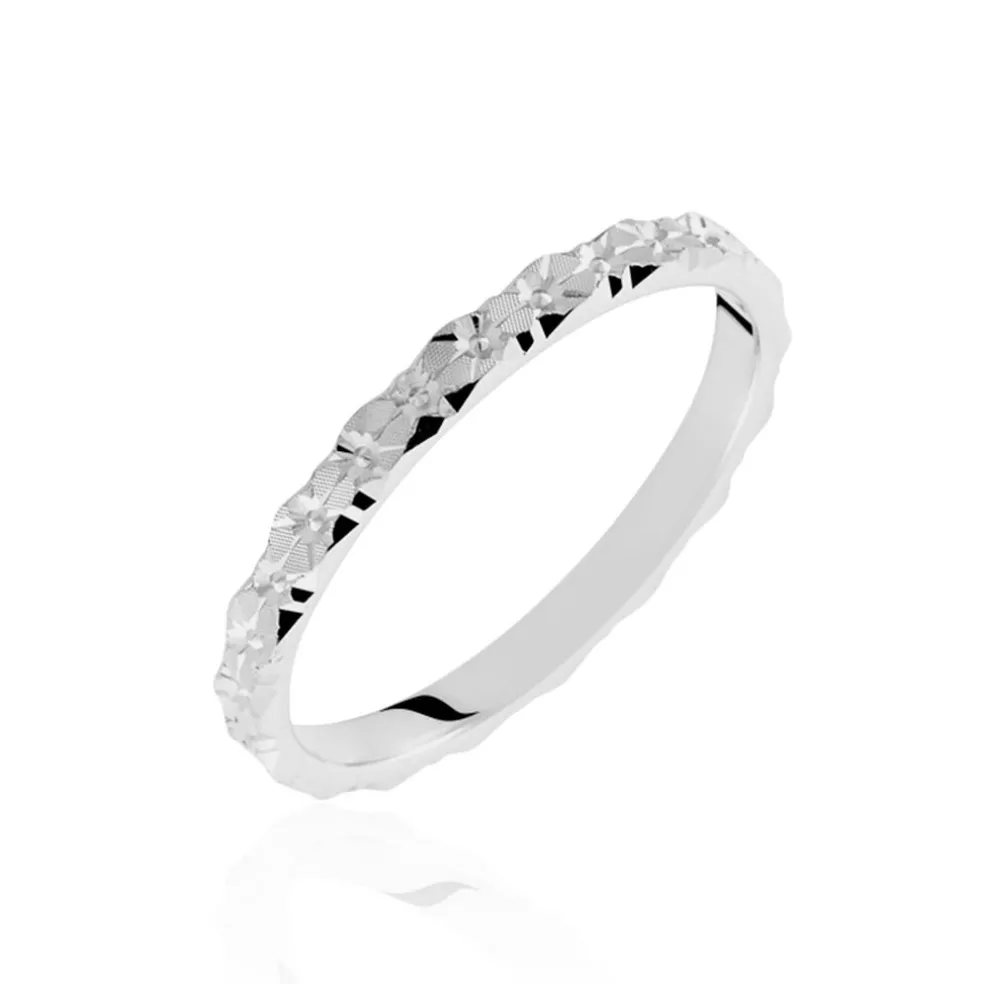Alliance Marziale Ruban Plat Or Blanc