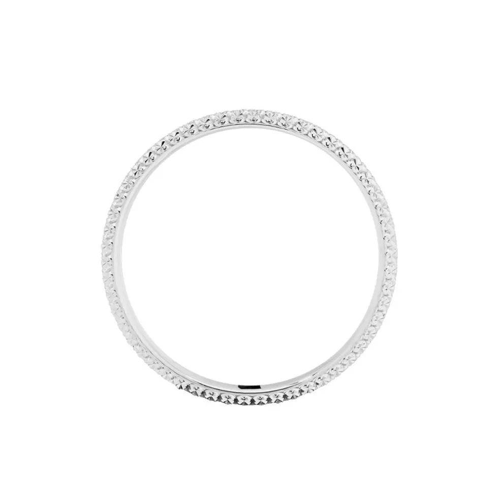 Alliance Multi Facettes Diamantee Or Blanc