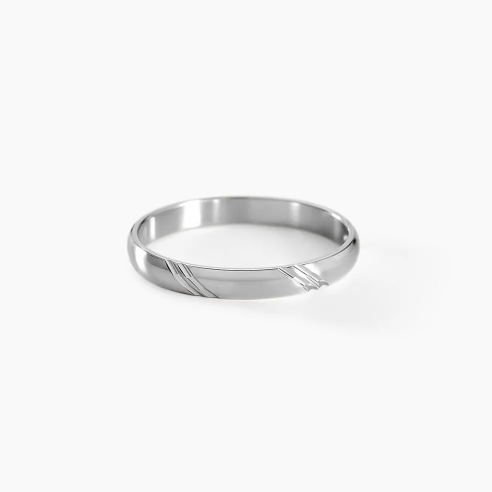 Alliance Soriya Demi Jonc Classique Argent Blanc
