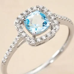 Bague Adrienna Or Blanc Topaze Oxyde De Zirconium