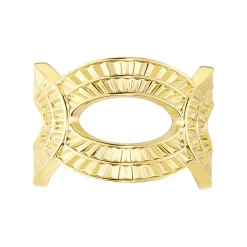 Bague Ajustable Agostino Acier Doré