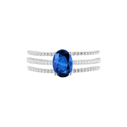 Bague Andrea Or Blanc Saphir Et Diamant
