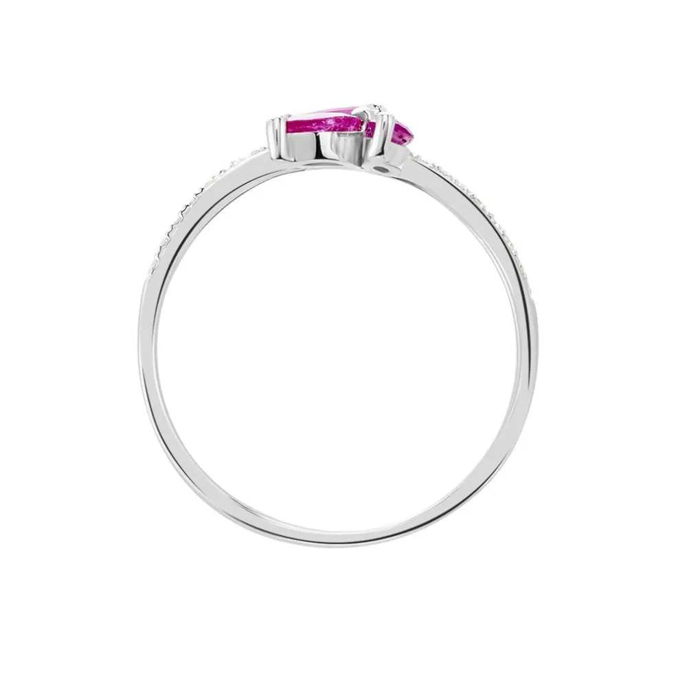 Bague Angie Or Blanc Rubis Et Diamant