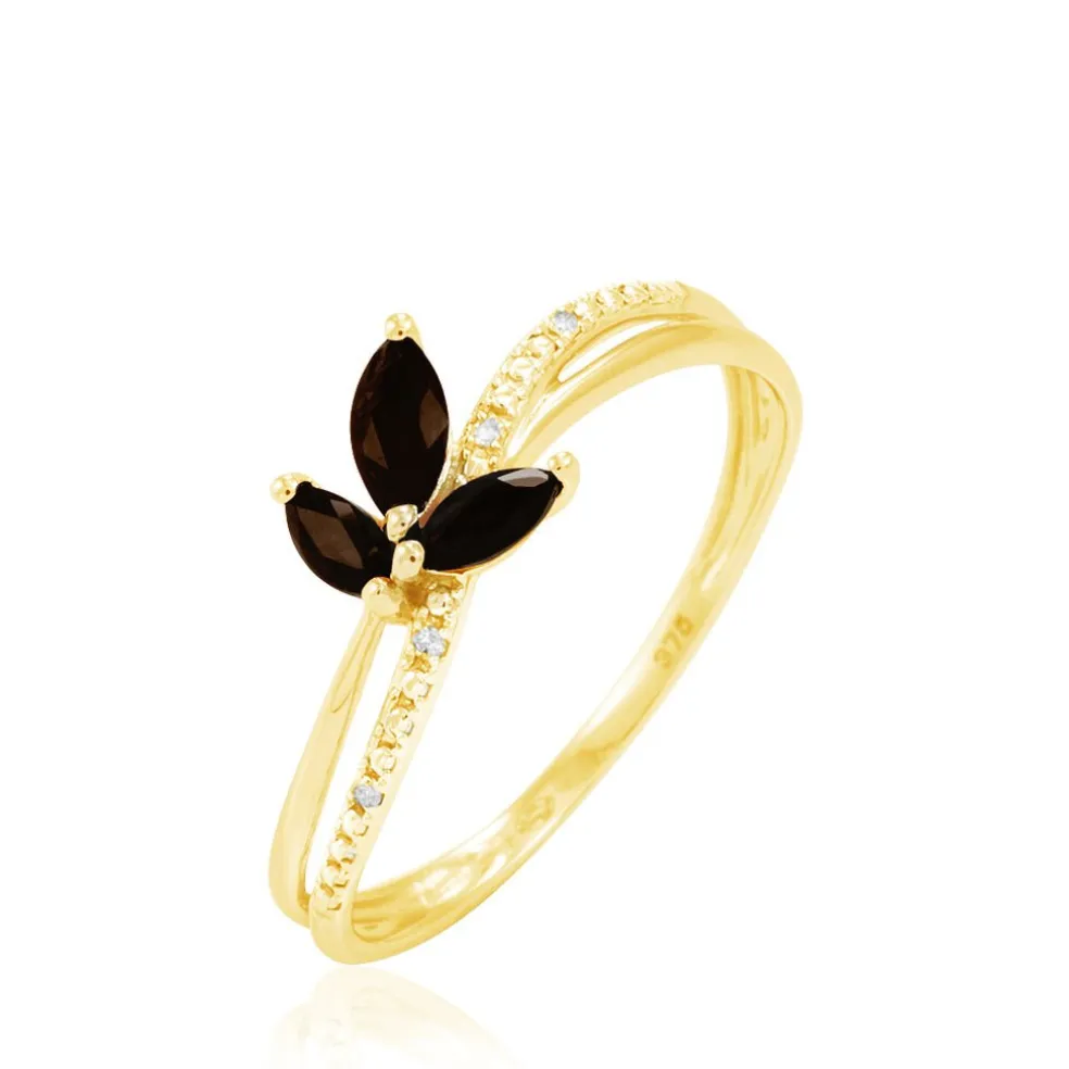 Bague Angie Or Jaune Quartz Et Diamant