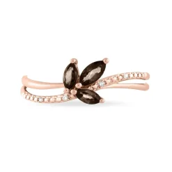 Bague Angie Or Rose Quartz Et Diamant