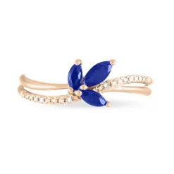 Bague Angie Or Rose Saphir Et Diamant