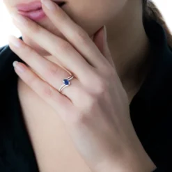 Bague Anja Or Blanc Topaze Et Diamant