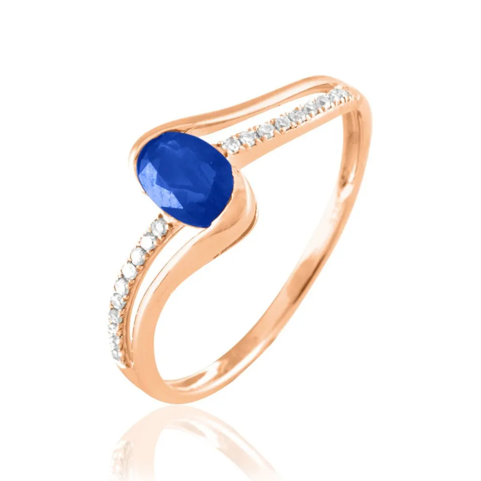 Bague Anja Or Rose Saphir Et Diamant