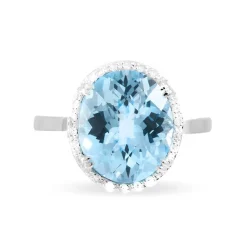 Bague Anna Or Blanc Topaze Et Diamant