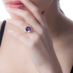 Bague Anna Or Jaune Topaze Et Diamant