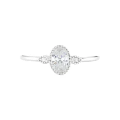 Bague Argent Blanc Afonso Oxyde De Zirconium