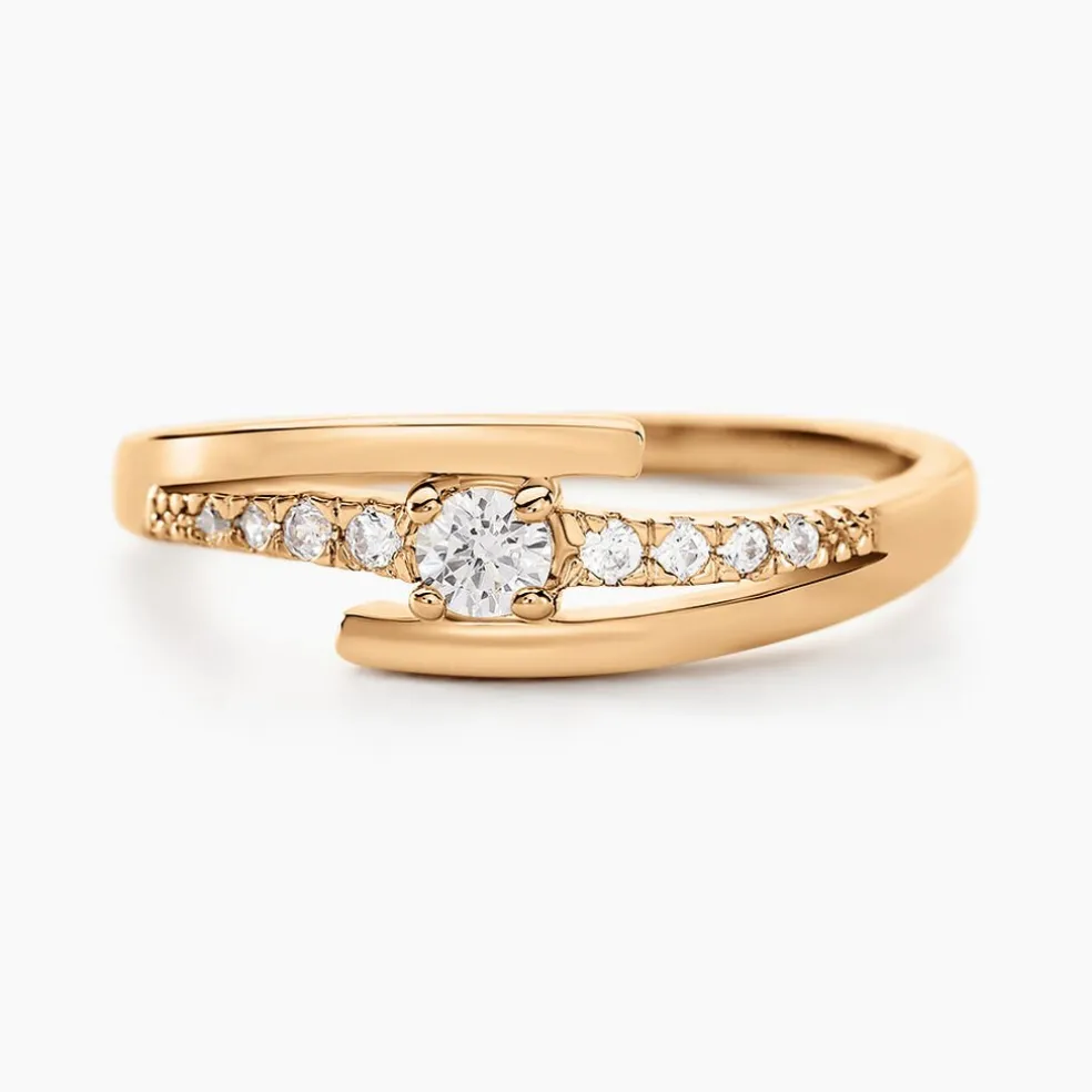 Bague Auberi Plaqué Or Jaune Oxyde De Zirconium