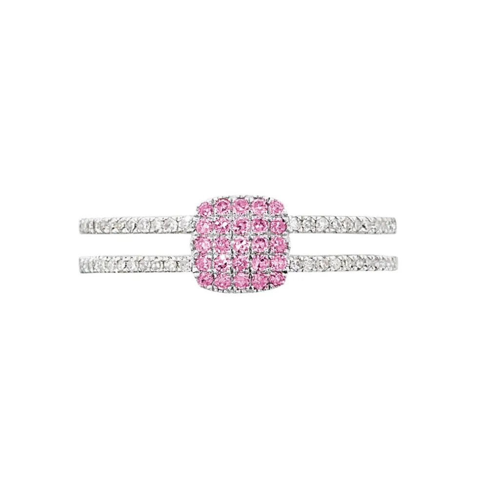 Bague Aude Or Blanc Saphir Et Diamant