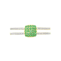Bague Aude Or Jaune Emeraude Et Diamant