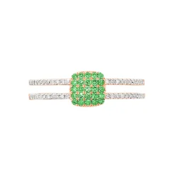 Bague Aude Or Rose Grenat Et Diamant