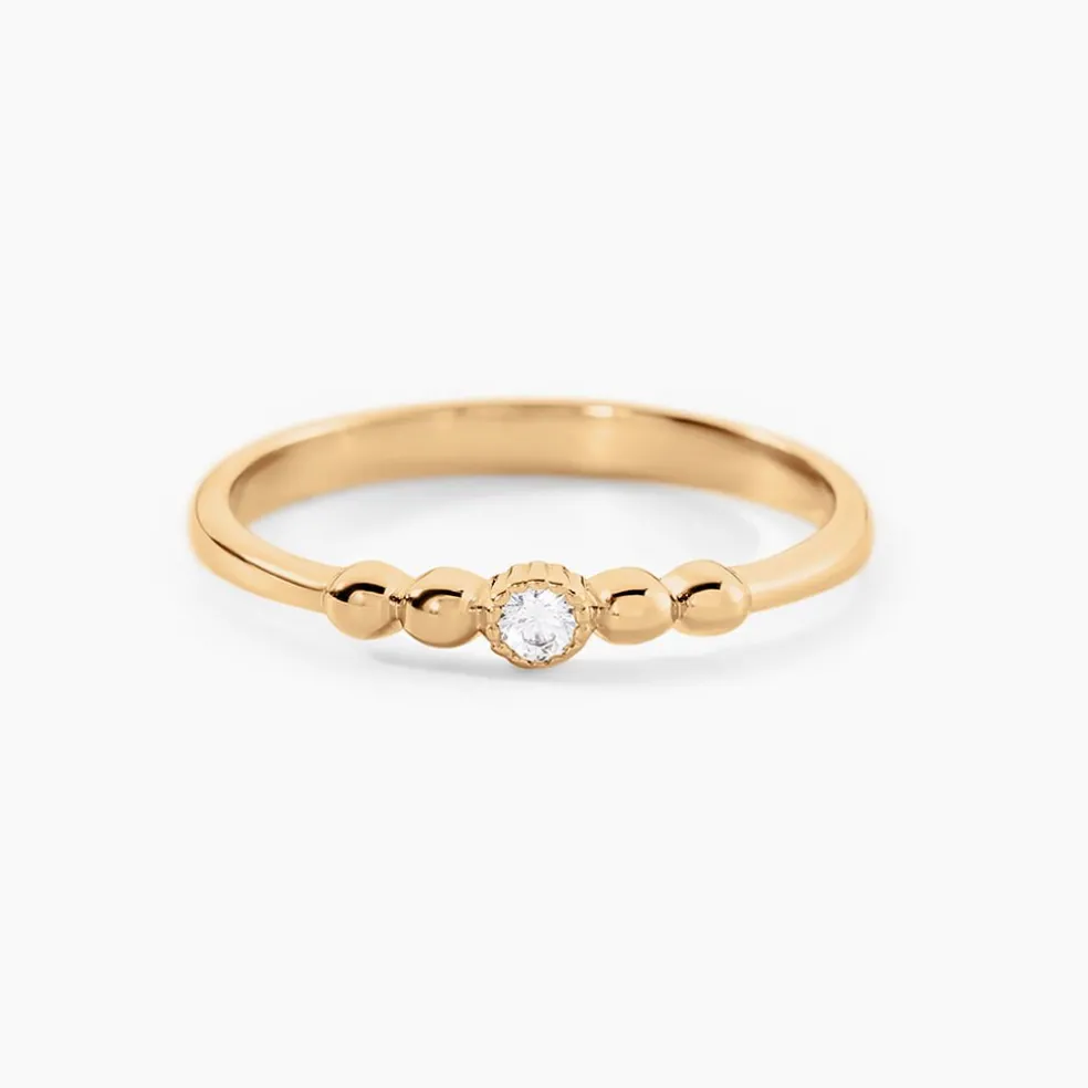 Bague Aura Plaqué Or Jaune Oxyde De Zirconium