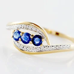 Bague Aurora Or Bicolore Saphir Et Diamant