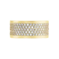 Bague Banda Or Jaune Oxyde De Zirconium