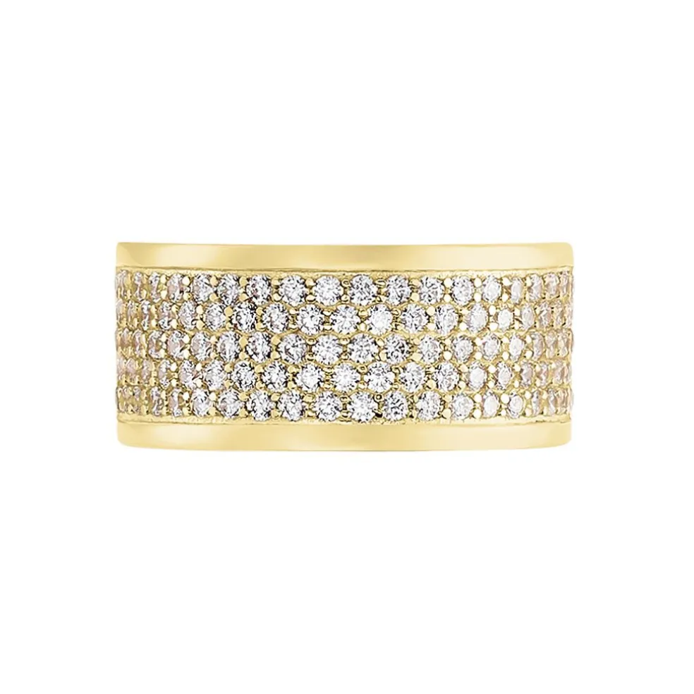 Bague Banda Or Jaune Oxyde De Zirconium