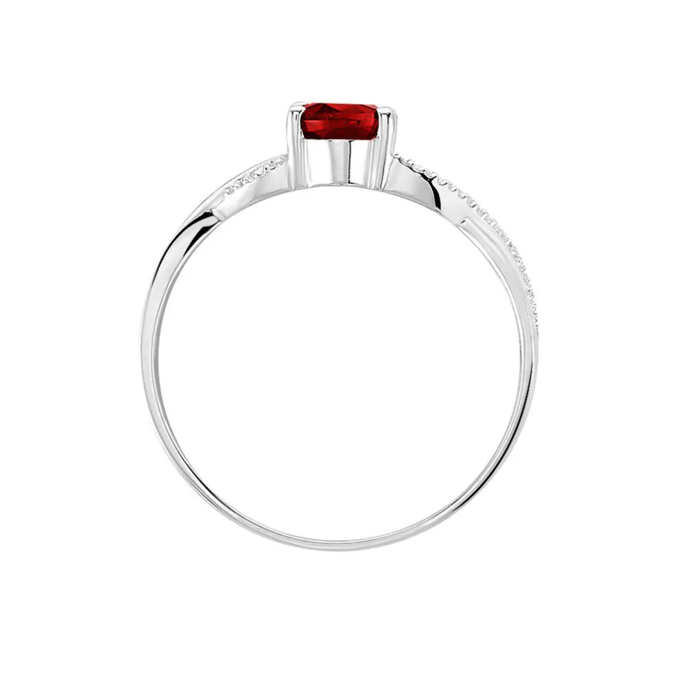 Bague Candice Or Blanc Grenat