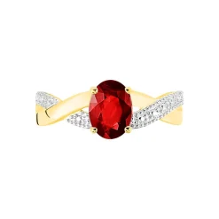 Bague Candice Or Jaune Grenat