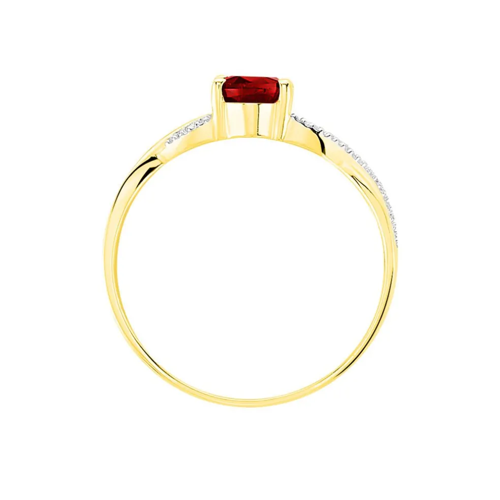 Bague Candice Or Jaune Grenat