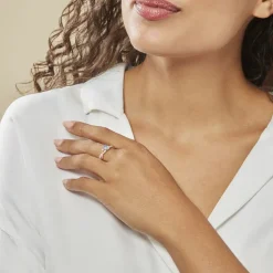 Bague Candice Or Rose Aigue Marine