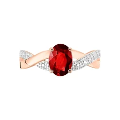Bague Candice Or Rose Grenat