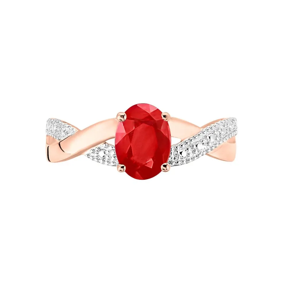 Bague Candice Or Rose Rubis