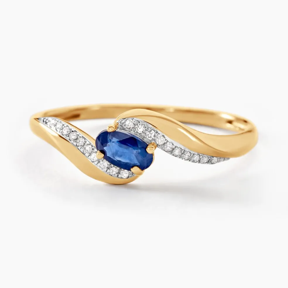 Bague Celestine Or Jaune Saphir Et Diamant