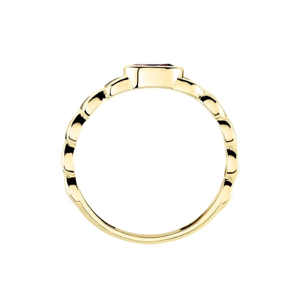 Bague Chain Or Jaune Améthyste