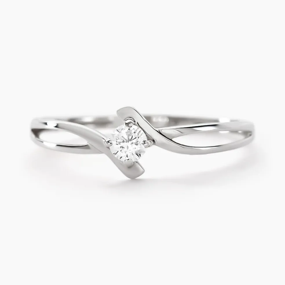 Bague Chamirame Or Blanc Oxyde De Zirconium