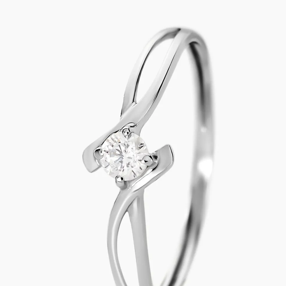 Bague Chamirame Or Blanc Oxyde De Zirconium