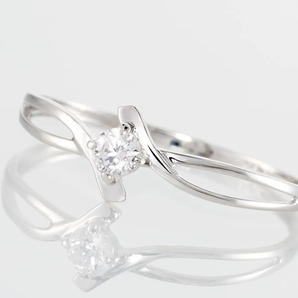 Bague Chamirame Or Blanc Oxyde De Zirconium