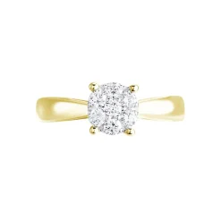 Bague Charlène Or Jaune Diamant Synthetique