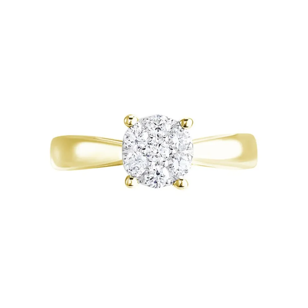 Bague Charlène Or Jaune Diamant Synthetique