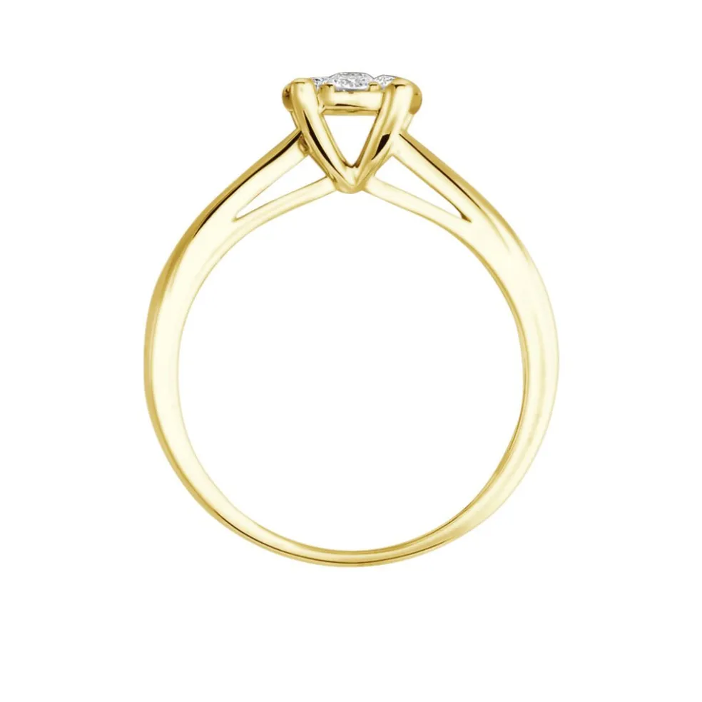 Bague Charlène Or Jaune Diamant Synthetique