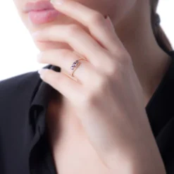 Bague Chloe Or Blanc Rubis Et Diamant