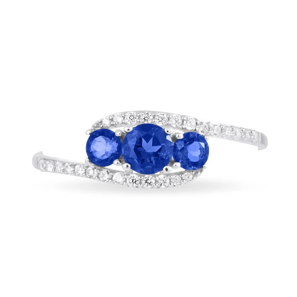 Bague Chloe Or Blanc Saphir Et Diamant