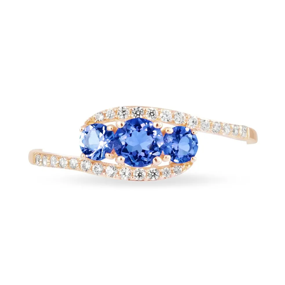 Bague Chloe Or Rose Saphir Et Diamant
